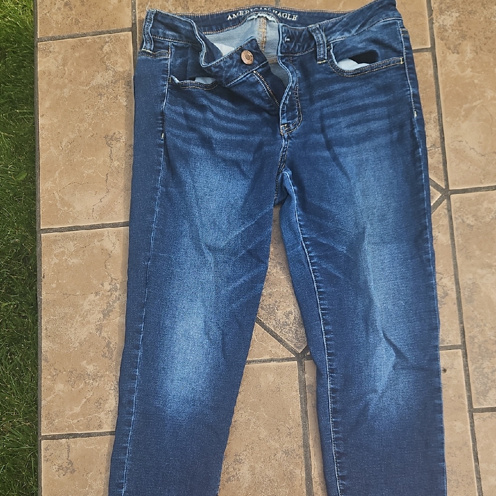 American Eagle Outfitters Dark Blue Ripped Jeans